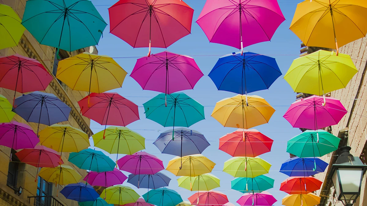 retail ecommerce street umbrellas
